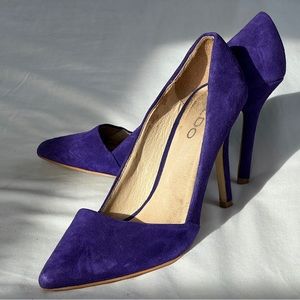 Beautiful Purple ALDO Velvet Leather Stiletto Pumps, Size 7